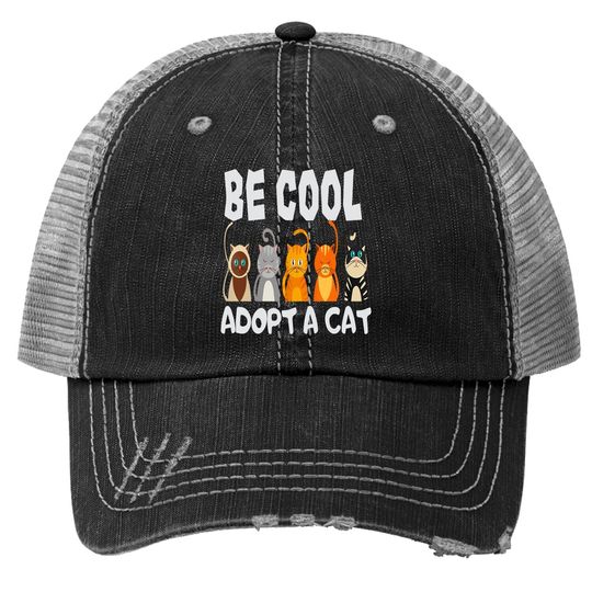 Adopt A Cat Animal Shelter Cat Rescue Trucker Hat