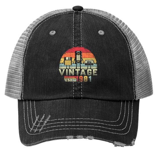 1981 Trucker Hat. Vintage 40th Birthday Gift, Music Tech Trucker Hat