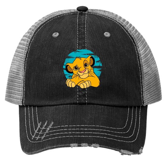 The Lion King Young Simba Resting Blue 90s Trucker Hat