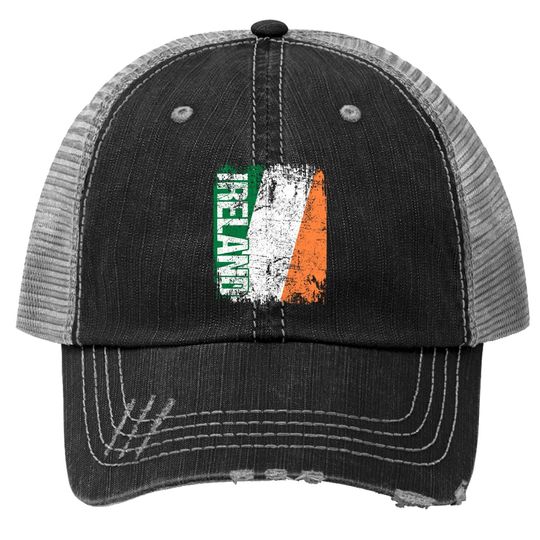 Ireland Flag Vintage Distressed Trucker Hat