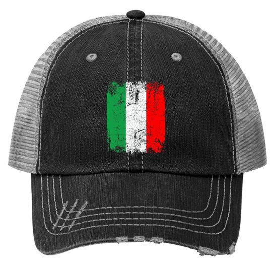 Italy Flag Vintage Distressed Trucker Hat