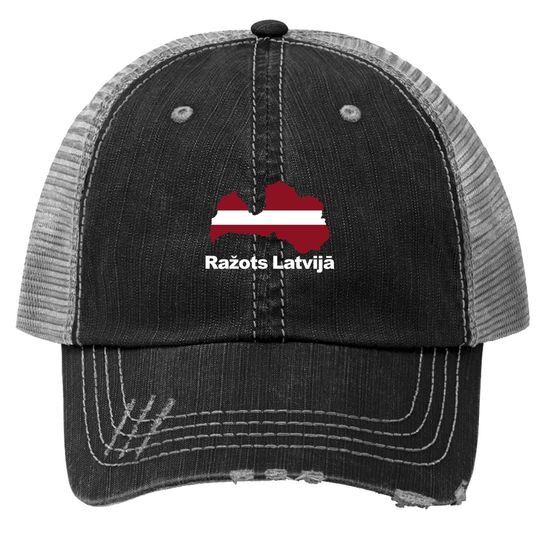 Made In Latvia Flag Proud Latvija Roots Trucker Hat