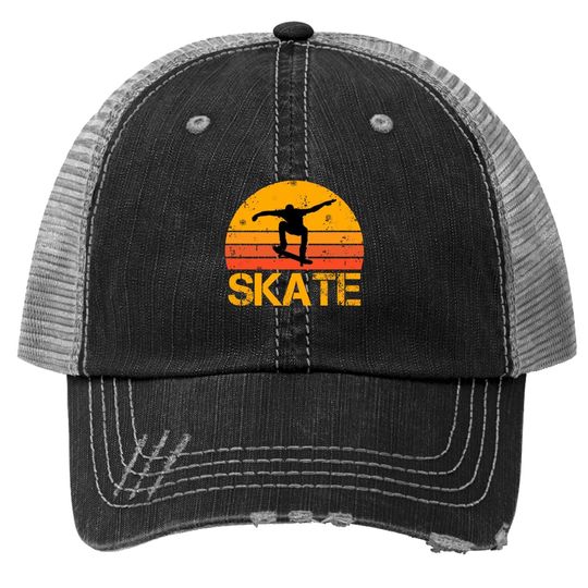 Skateboarder Retro Vintage Skateboarding Trucker Hat