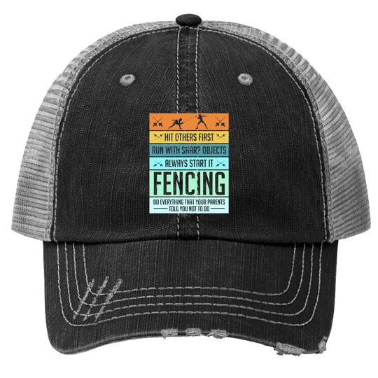 Fencing Trucker Hat Sport Pun For Youth Trucker Hat
