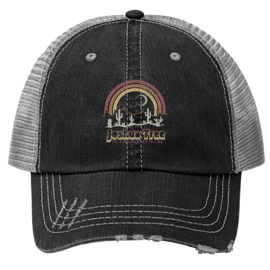Joshua Tree Desert Rainbow Vintage Retro Outdoors Trucker Hat