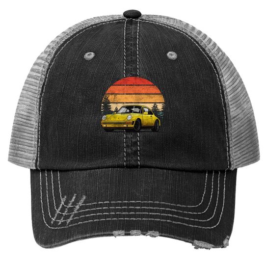 Retro Sun W Tuning & Gaming Oldtimer Car Enthusiast Sunset Trucker Hat
