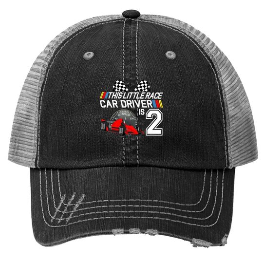 2 Year Old Race Car Birthday Trucker Hat 2nd Racing Party Trucker Hat