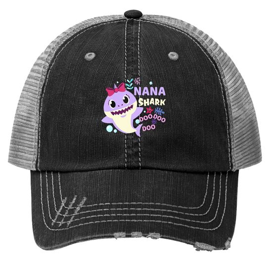 Nana Shark Doo Doo Trucker Hat For Birthday Boy, Girl, Gift Trucker Hat