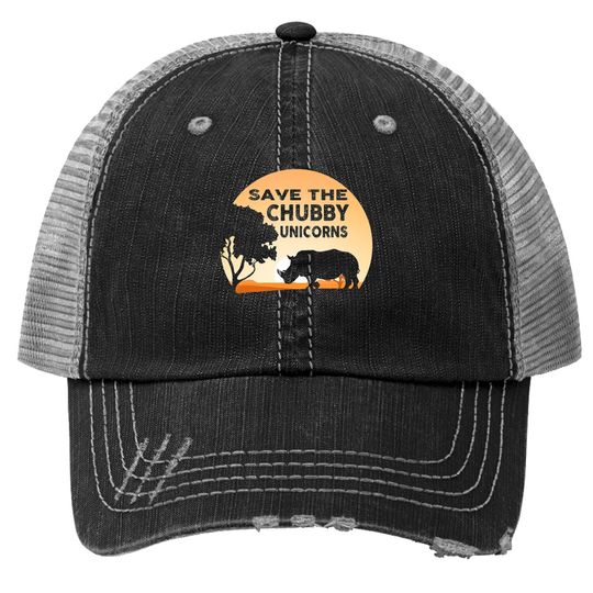 Save The Chubby Unicorns Gift Fat Rhino Trucker Hat