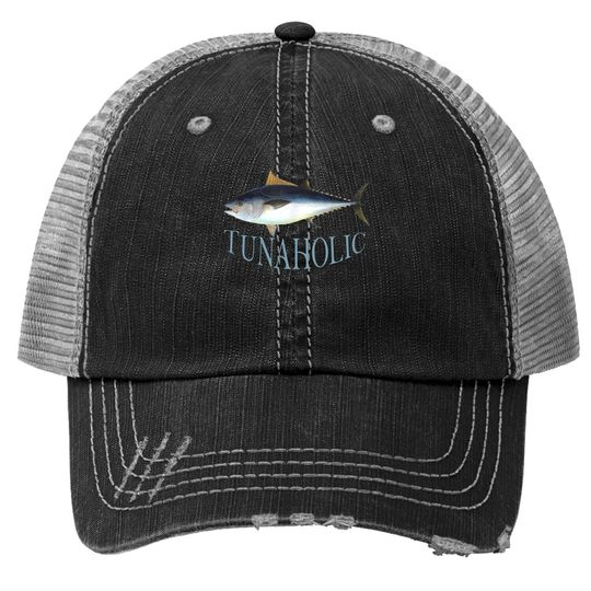 Tunaholic Bluefin Tuna Fish Illustration Fishing Fisherman Trucker Hat