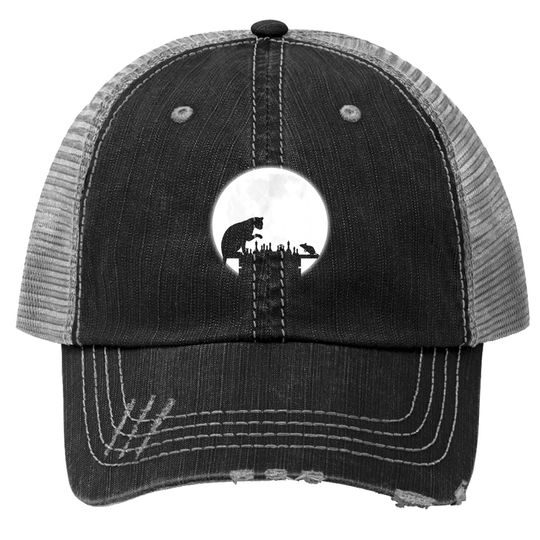 The Chess Board The Cat The Mouse And The Full Moon Trucker Hat