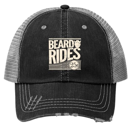 Beard Rides  vintage Distressed Trucker Hat
