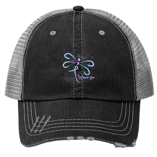 Suicide Prevention Awareness Dragonfly Semicolon Trucker Hat