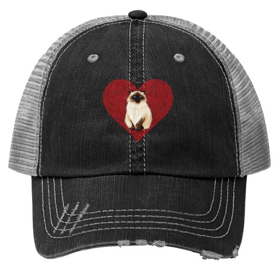 The Himalayan Valentines Day Cat Love Fingerprint Trucker Hat