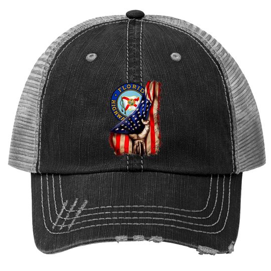 Florida Highway Patrol American Flag Trucker Hat