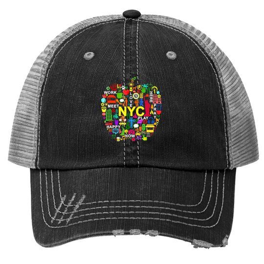 I Love Nyc New York City Big Apple Trucker Hat