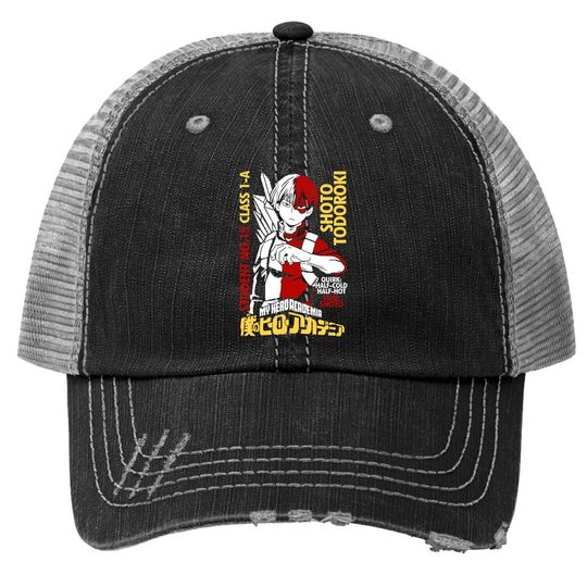 Shoto Todoroki Trucker Hat Crew Neck Anime Trucker Hat Graphic Trucker Hat Tops