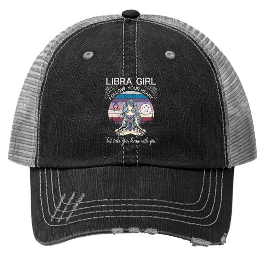 Libra Girl Retro Zodiac Trucker Hat