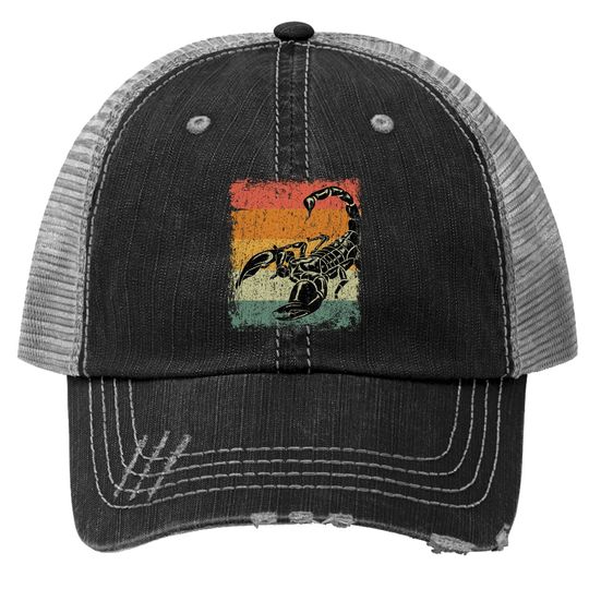 Retro Scorpio Gift Vintage Scorpion Trucker Hat
