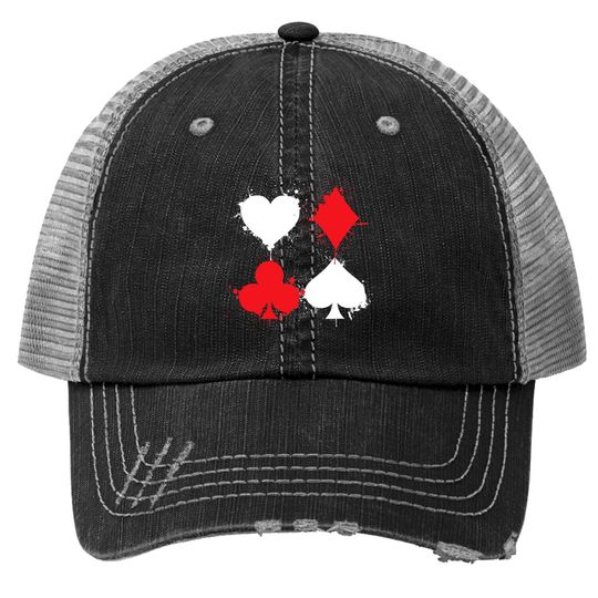 Playing Cards Poker Heart Spade All In Club Trucker Hat