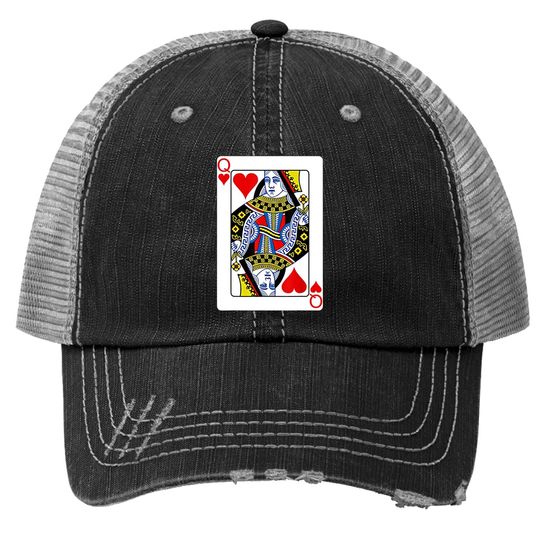 Playing Card Queen Of Hearts Trucker Hat Valentine's Day Costume