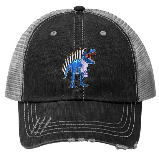 T Rex Dinosaur Hanukkah Trucker Hat