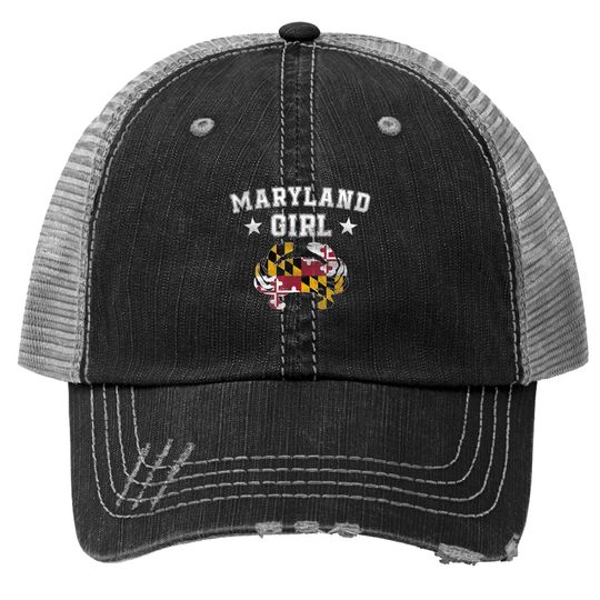 Maryland Girl Flag Blue Crab Trucker Hat
