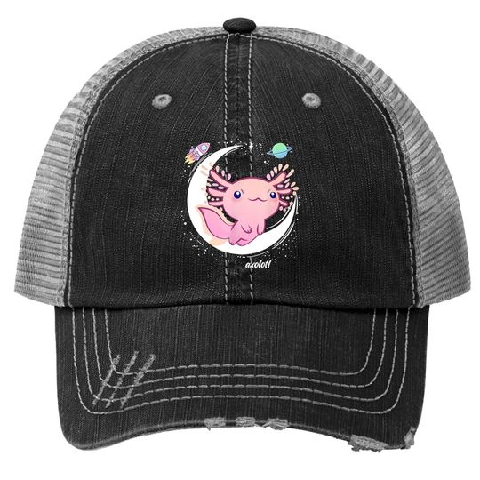 Space Axolotl Kawaii Trucker Hat Pastel Goth | Japan Anime Comic Trucker Hat