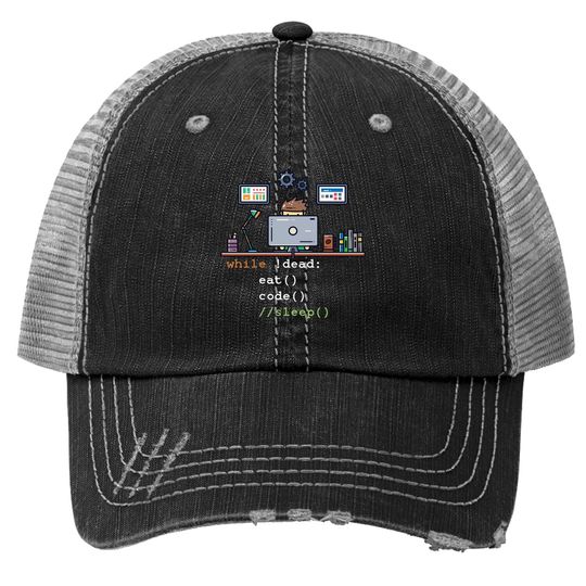 Computer Science Python Programmer Eat Code Sleep Trucker Hat