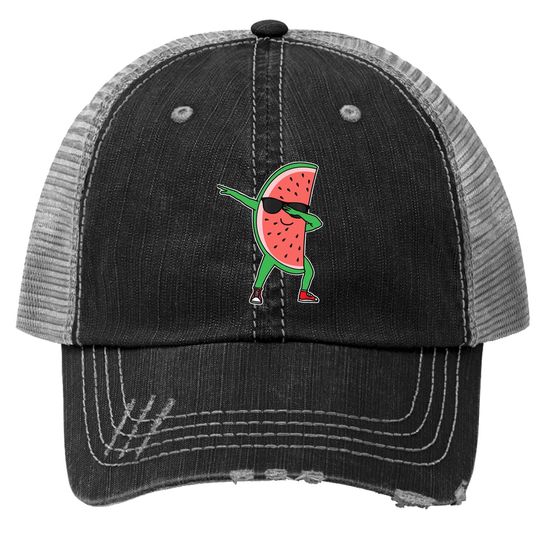 Dabbing Watermelon Kawaii Dab Summer Fruit Melon Trucker Hat