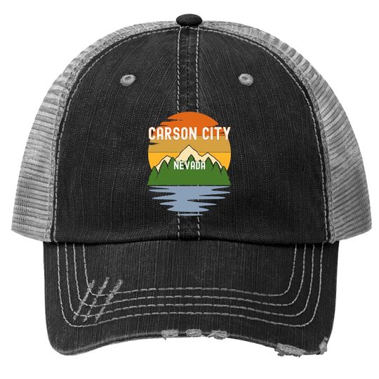 From Carson City Nevada Vintage Sunset Trucker Hat