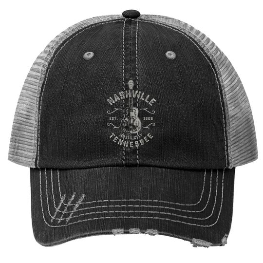 Nashville Music City Usa Vintage Trucker Hat
