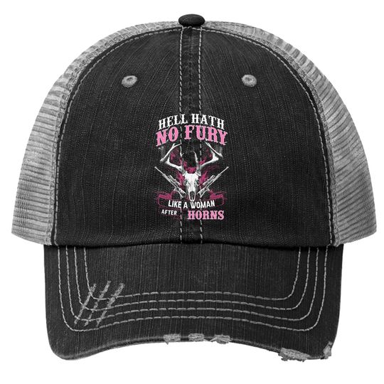 Hell Hath No Fury Like A Woman After Horns Trucker Hat
