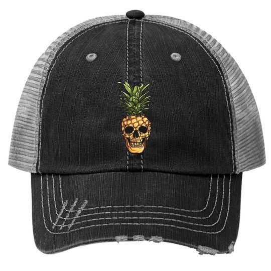 Pineapple Skull Trucker Hat Pineapple Trucker Hat