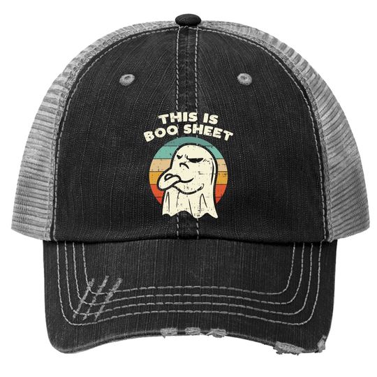 This Is Boo Sheet Ghost Retro Halloween 2021 Trucker Hat