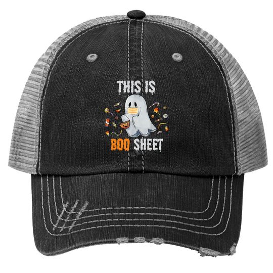This Is Boo Sheet Ghost Trucker Hat
