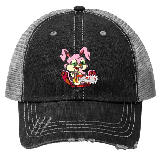 Bloody Chainsaw Bunny Halloween Horror Rabbit Trucker Hat