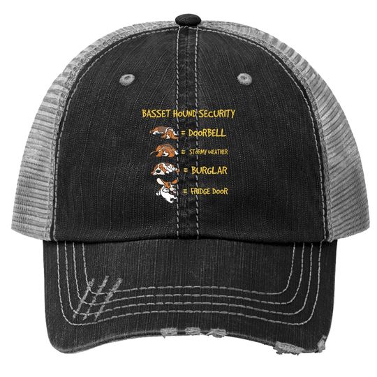 Basset Hound Security Trucker Hat
