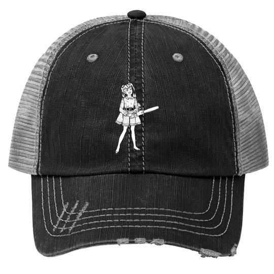 Chainsaw Girl Punk Goth Horror Fan Sinister Rocker Trucker Hat