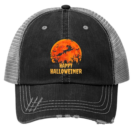 Dachshund Happy Halloweiner Trucker Hat