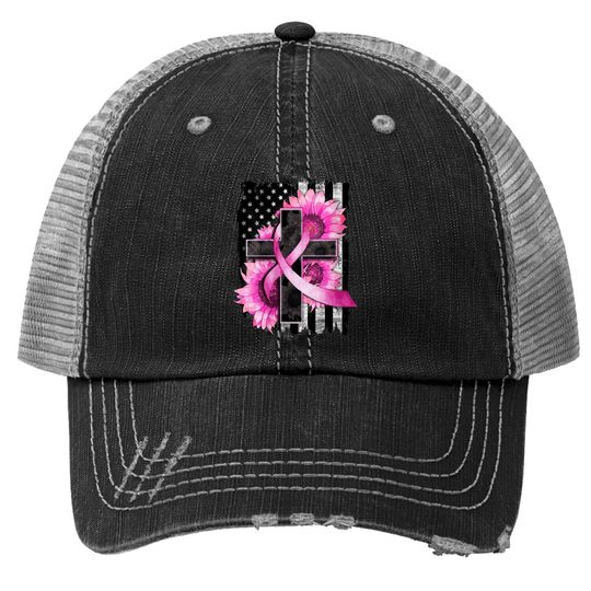 In October We Wear Pink Sunflower Trucker Hat