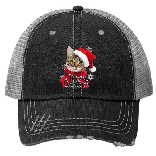 Christmas Cat Funny Trucker Hat