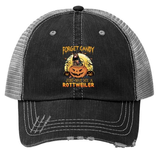 Candy Pumpkin Rottweiler Dog Trucker Hat