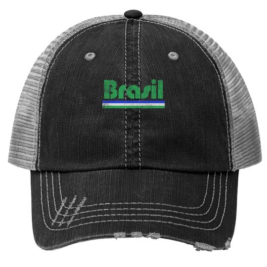 2020 Brasil Brazil Fan Retro Vintage Flag Trucker Hat