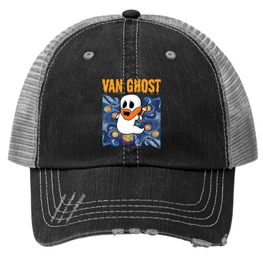 Halloween Van Gogh Starry Night Trucker Hat