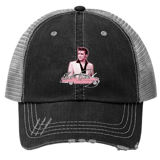Elvis Pink Classic Car Trucker Hat