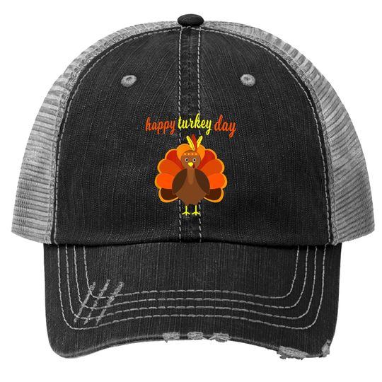 Thanksgiving Happy Turkey Day Trucker Hat