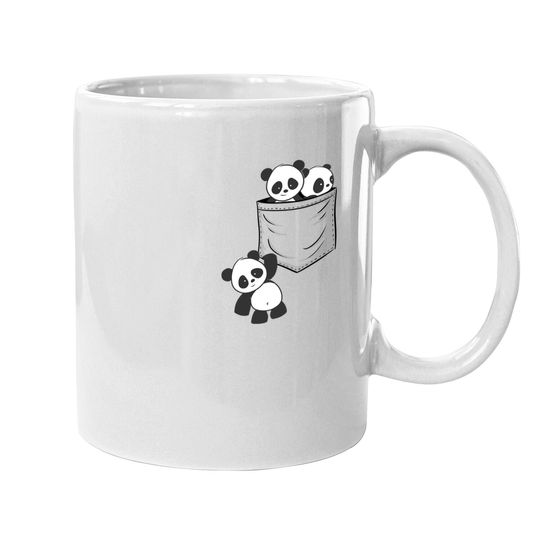 For Panda Lovers Cute Kawaii Baby Pandas In Pocket Coffee Mug