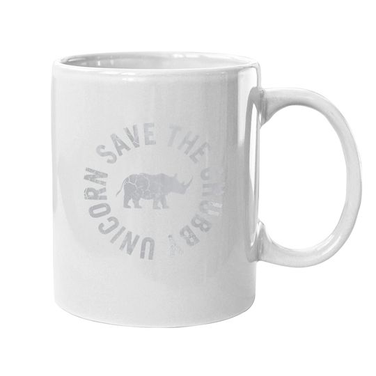 Save The Chubby Unicorn Rhino Rhinoceros Funny Humor Coffee Mug