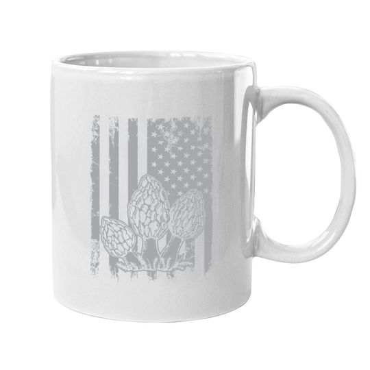 Morel Mushrooms American Flag Patriotic Fathers Day Coffee Mug